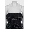 Dress with frills decorated with rhinestones