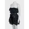 Dress with frills decorated with rhinestones