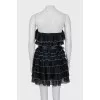 Dress with frills decorated with rhinestones