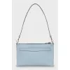 Blue leather bag Saffiano