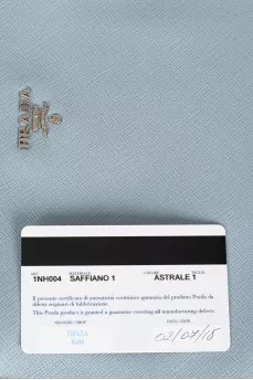 Сумка з блакитної шкіри Saffiano