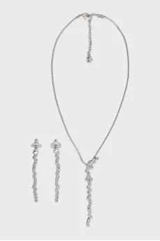 Set of pendant and earrings with crystals