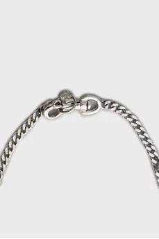 Silver heart pendant with crystals