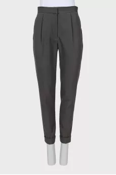 High waist wool trousers