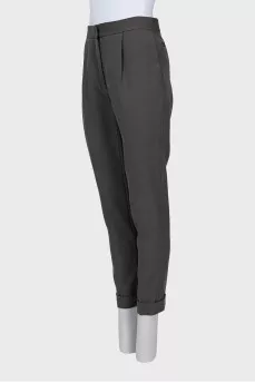 High waist wool trousers