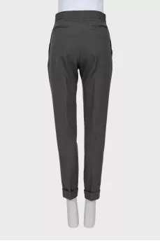 High waist wool trousers