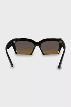 Rectangular sunglasses with yellow tint