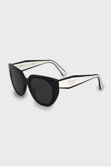 Black and white temple sunglasses