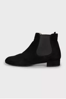 Suede slip-on boots