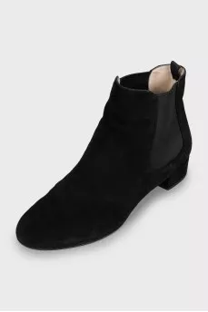 Suede slip-on boots