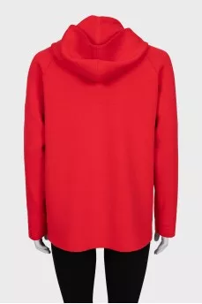 Red zip cardigan
