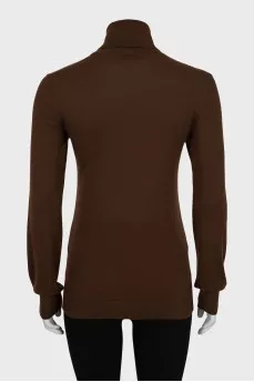 Brown fitted turtleneck