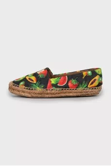 Espadrilles with fruit print