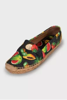 Espadrilles with fruit print