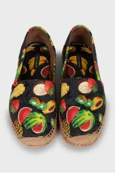 Espadrilles with fruit print