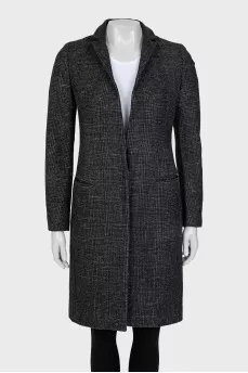 Gray coat with button