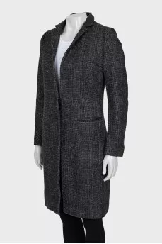 Gray coat with button