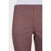 Woolen flared trousers in check