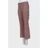 Woolen flared trousers in check