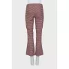 Woolen flared trousers in check