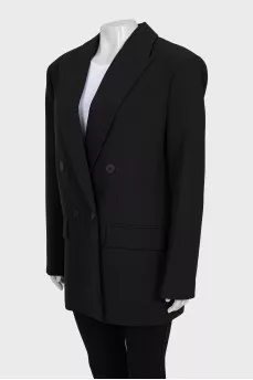 Black double-breasted jacket
