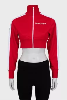Cropped sweatshirt with tag
