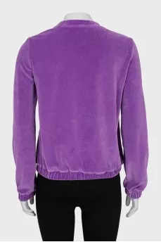 Purple sweatshirt with embroidery
