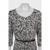 Dress with pleats and belt