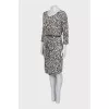 Dress with pleats and belt