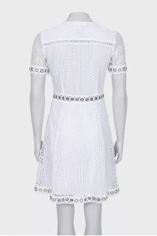 Openwork dress with eyelet