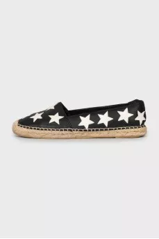 Leather espadrilles with print