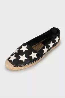 Leather espadrilles with print