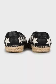 Leather espadrilles with print