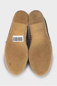Leather espadrilles with print