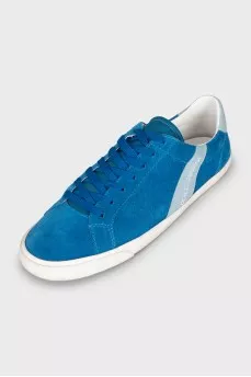 Men's blue suede sneakers