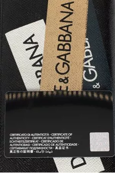 Leather wallet with signature print