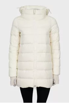White down jacket with detachable hood
