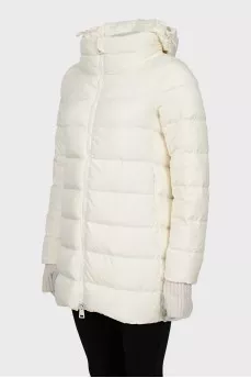White down jacket with detachable hood