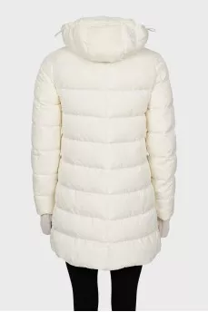 White down jacket with detachable hood