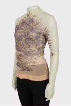 Transparent long sleeve with print