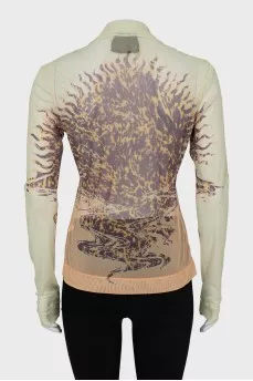 Transparent long sleeve with print