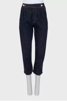 Dark blue cropped jeans