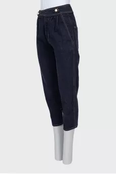 Dark blue cropped jeans