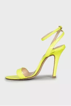 Yellow patent leather sandals