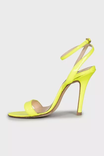 Yellow patent leather sandals