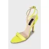 Yellow patent leather sandals