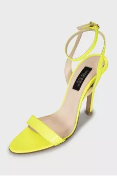 Yellow patent leather sandals