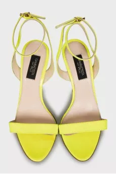 Yellow patent leather sandals