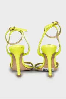 Yellow patent leather sandals