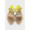 Yellow patent leather sandals